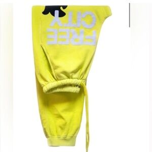 FREECITYLARGE SUNFADES pocket sweatpant yellow (glow) size small NWOT